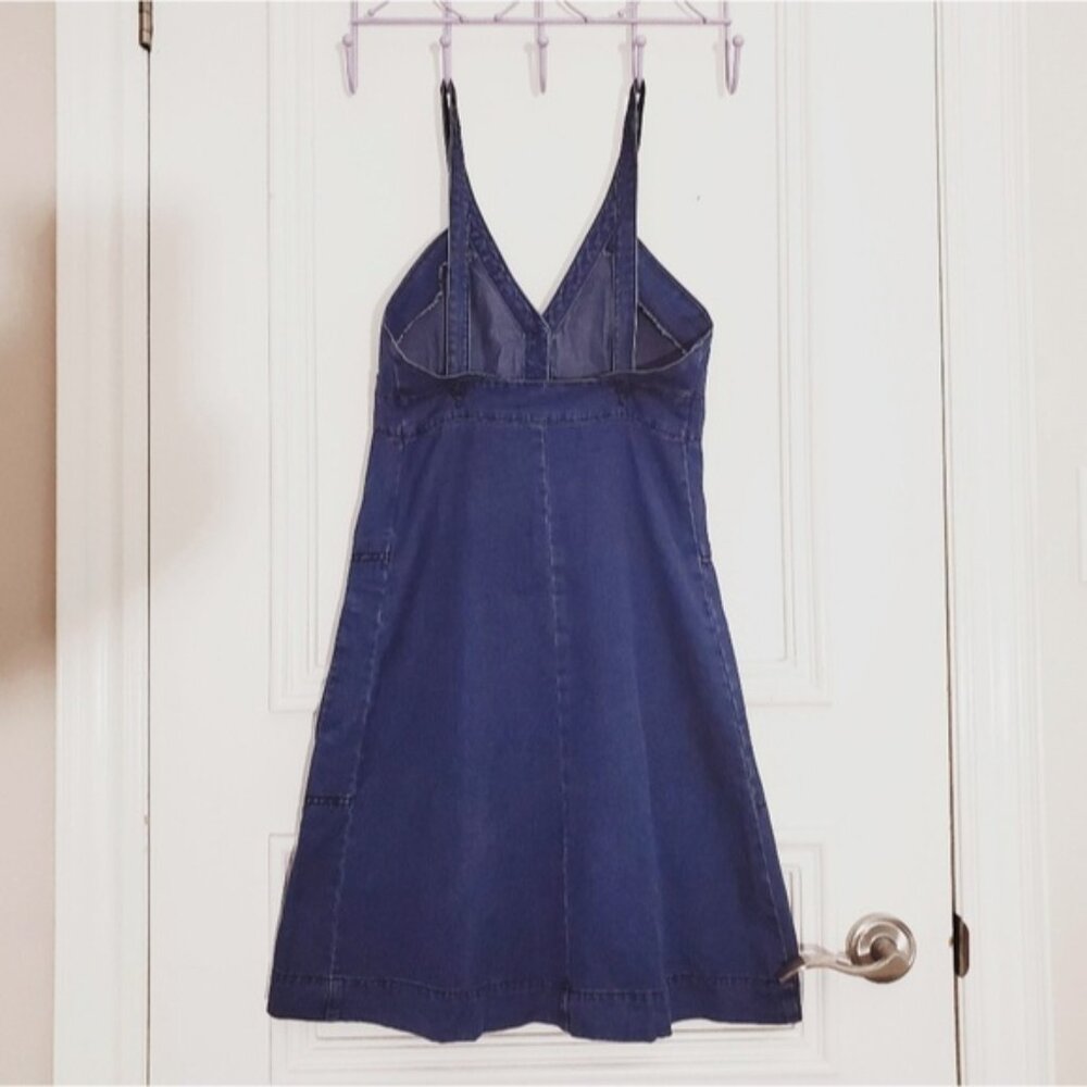 H&M EUROPE- Vintage Cotton Dungaree Overall A Line Dress - Picture 15 of 16